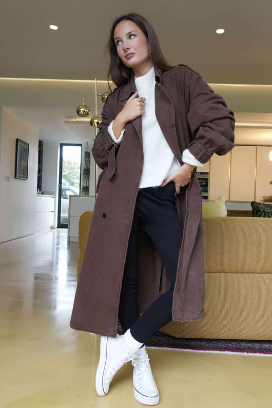Mercer Soft Twill Trench Mahogany /20 =
